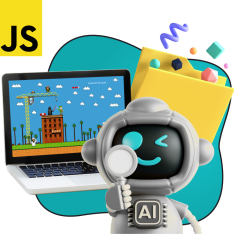 Язык программирования JavaScript + AI. Проектное обучение + геймификация + AI-помощники - КИБЕРшкола программирования для детей, компьютерные курсы для школьников, начинающих и подростков - KIBERone г. Обручевский