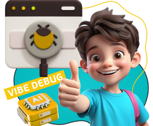 Тестирование & Vibe Debug. Охотники за багами - КИБЕРшкола программирования для детей, компьютерные курсы для школьников, начинающих и подростков - KIBERone г. Обручевский